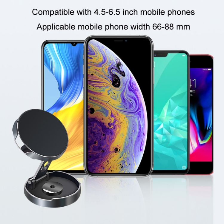 Multi-Angle Positioning Car Folding Circular Car Magnetic Suction Bracket(Silver) Multi-Angle Positioning Car Folding Circular Car Magnetic Suction Bracket(Silver)