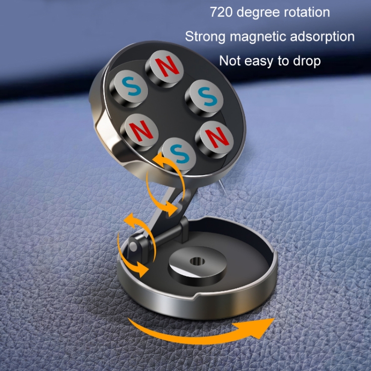 Multi-Angle Positioning Car Folding Circular Car Magnetic Suction Bracket(Silver) Multi-Angle Positioning Car Folding Circular Car Magnetic Suction Bracket(Silver)