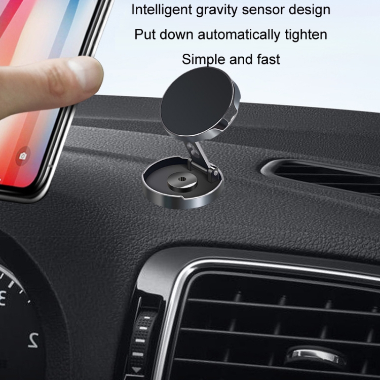 Multi-Angle Positioning Car Folding Circular Car Magnetic Suction Bracket(Silver) Multi-Angle Positioning Car Folding Circular Car Magnetic Suction Bracket(Silver)