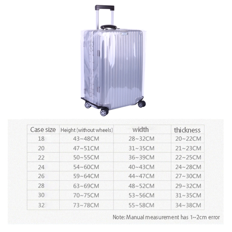 Housse de valise en PVC transparent, housse de bagage étanche à la  poussière, housse de protection