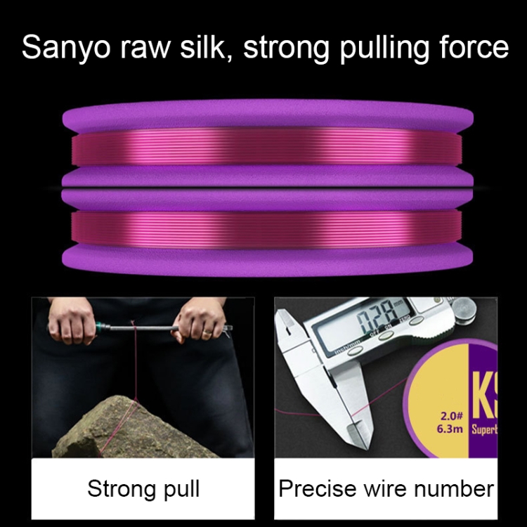 10 rollos de pesca al aire libre Anti-enredo Sanyo Raw Silk PE Refuerzo Line Set, tamaño: 1,5 (6,3 m) - B2