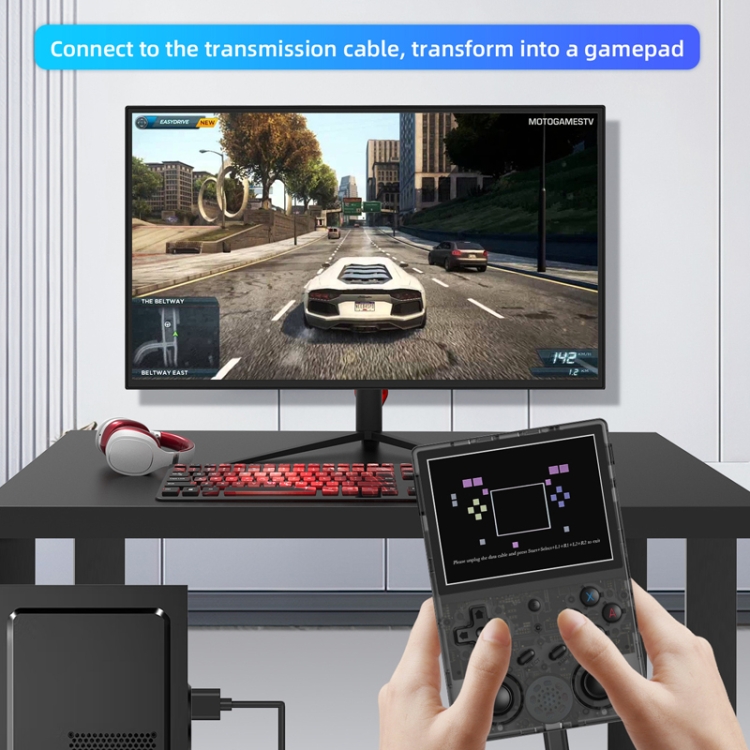 ANBERNIC RG353V  3.5 Inch Wireless Game Box Android 11 Linux OS Handheld Game Console 64G 15000 Games(Transparent Purple) - B7