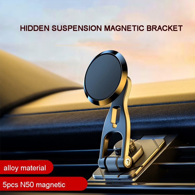 D29 Metal Car Phone Holder Floating Screen Folding Magnetic Phone Holder(Black) D29 Metal Car Phone Holder Floating Screen Folding Magnetic Phone Holder(Black)