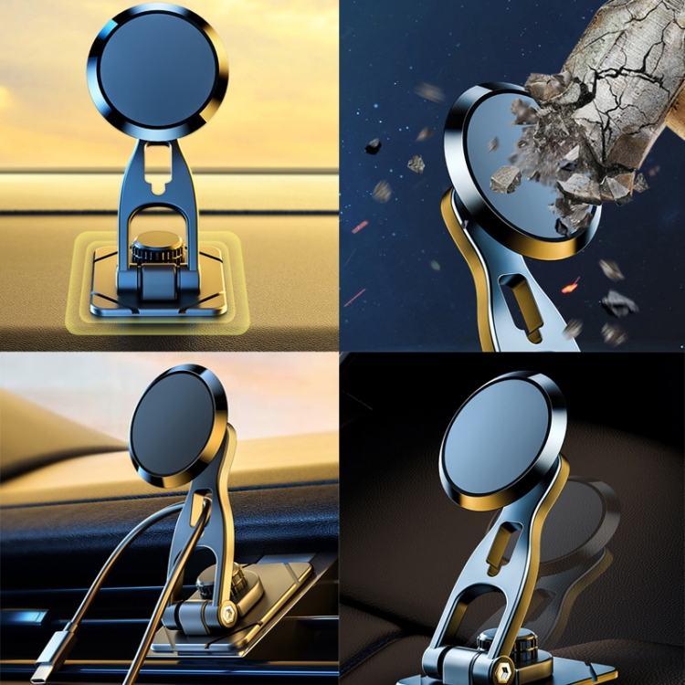 D29 Metal Car Phone Holder Floating Screen Folding Magnetic Phone Holder(Black) D29 Metal Car Phone Holder Floating Screen Folding Magnetic Phone Holder(Black)