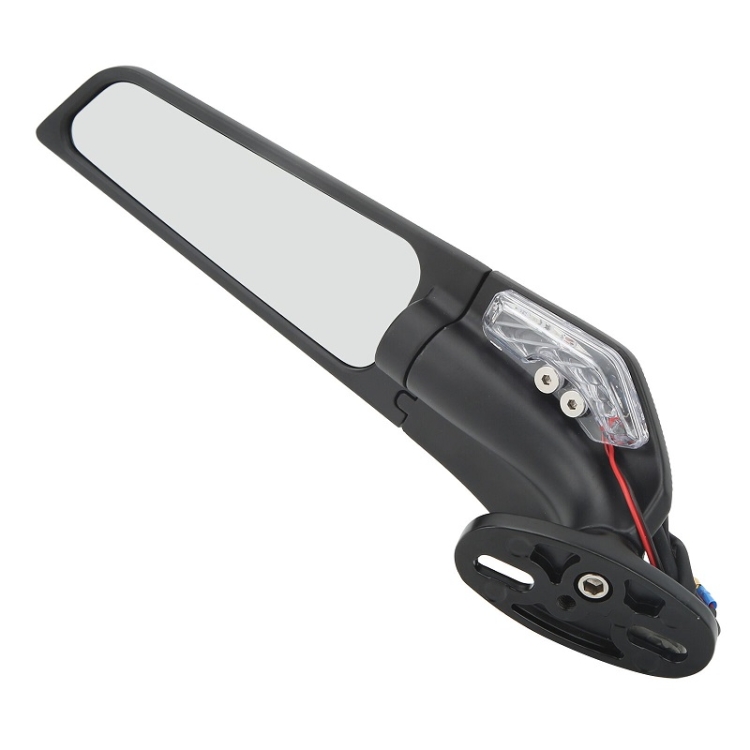 Fixed Wind Wing Rearview Mirror Spoiler with Light Motorcycle Modification