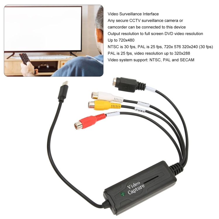 Tarjeta de video USB-C/Tipo-C Convertidor de 1 canal de puerto USB 3.1 para monitor AV de computadora de teléfono móvil - 3