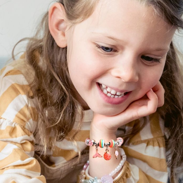 Set di braccialetti con perline di cristallo Collana per bambini Giocattoli  educativi fai-da-te (viola)