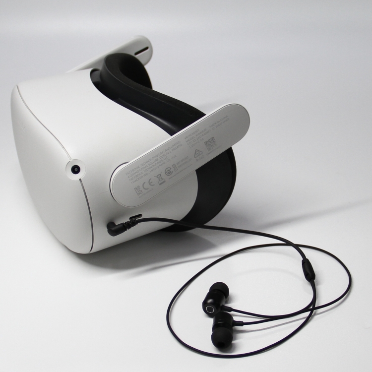 Para Oculus Quest 2 VR Gafas Ear-in Auriculares 3.5 Codo Auriculares de aluminio (Blanco) - B1