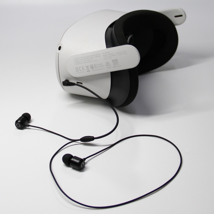 Para Oculus Quest 2 VR Gafas Ear-in Auriculares 3.5 Codo Auriculares de aluminio (Blanco) - B3