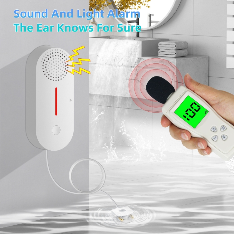 Sensor inteligente de fugas de agua, Detector de nivel de desbordamiento de  agua, sistema de alarma de sonido de seguridad, Monitor remoto, Tuya, WiFi