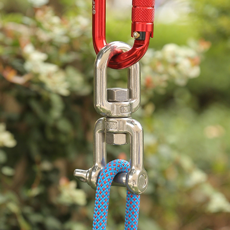 M12  OX Type 304 Stainless Steel 360 Degree Rotating 8-Shaped Chain Snap Ring Connecting Hook Swivel - B5