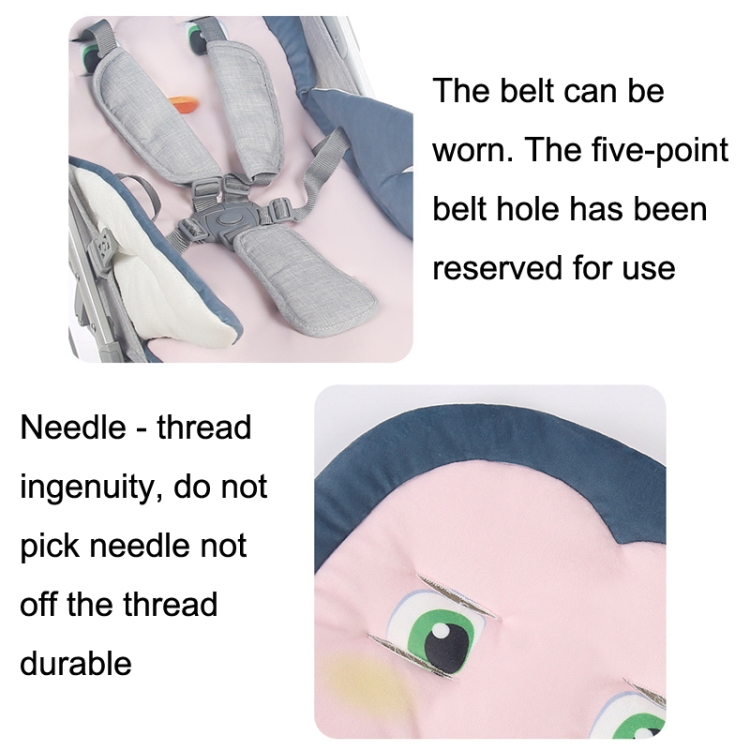 Baby Carriage Cushion Cotton Four Seasons General Purpose Dining Chair Mat(Pink  Piglet)