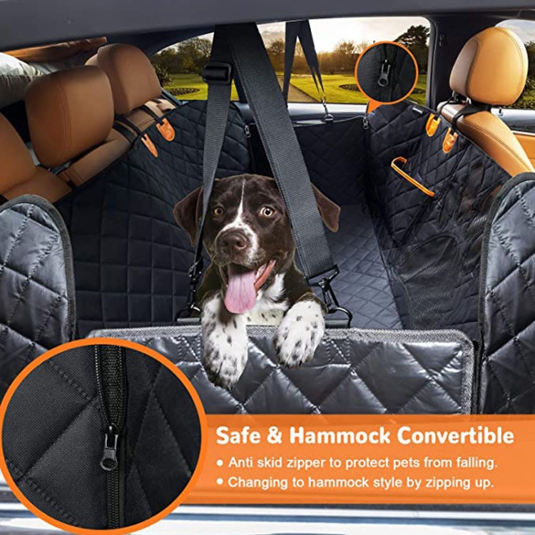 Housse de siège de voiture pour chien de compagnie à l'arrière étanche,  tapis de protection pour hamac avec ceinture de sécurité, taille:  130x150x38cm (noir)
