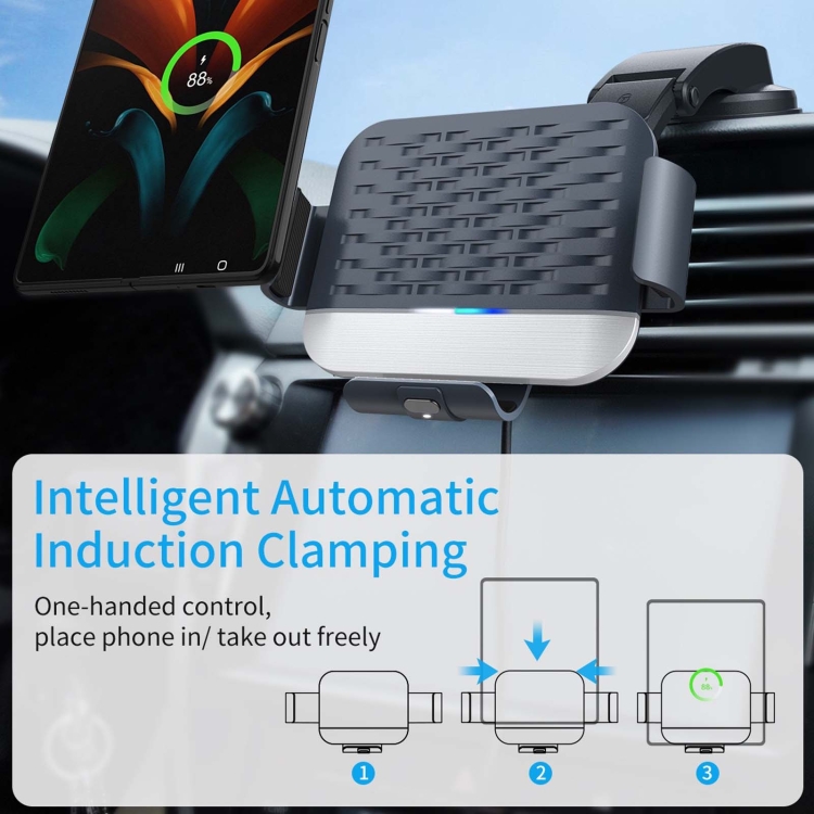 For Samsung Galaxy Z Fold4 / 3 S10 Folding Screen Mobile Phone Vehicle Bracket Dual Coil Wireless Charger For Samsung Galaxy Z Fold4 / 3 S10 Folding Screen Mobile Phone Vehicle Bracket Dual Coil Wireless Charger