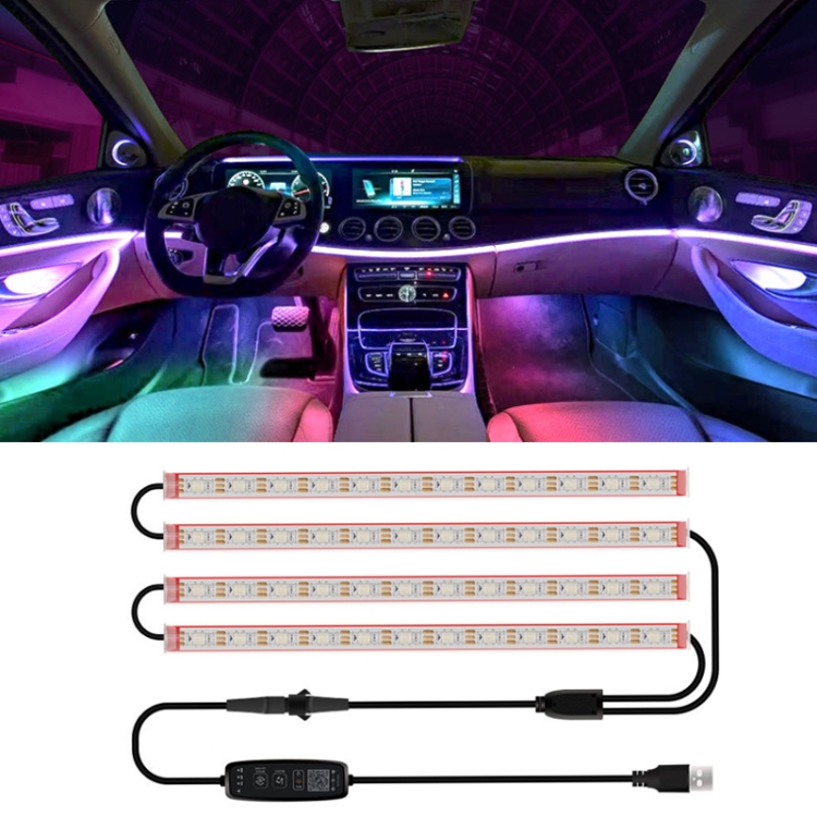 Koop 4 stks Auto USB Licht 7 Kleuren RGB LED Auto Sfeer Licht Decoratieve  Lamp Automotive Accessoires Decoratie Interieur Mini Licht