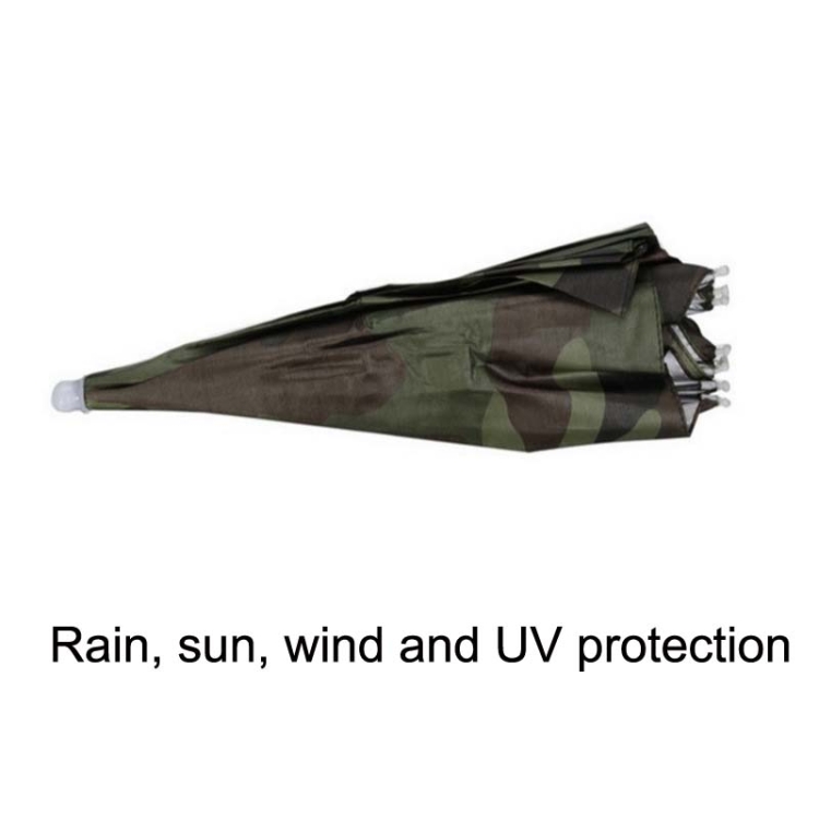 Double-layer Fishing Umbrella Hat Outdoor Sunscreen And Rainproof Folding  Umbrella Hat, Color: 95 Blue (Elastic Band)