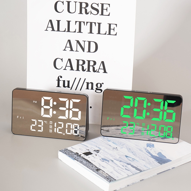 670 Espejo LED Reloj despertador de temperatura multifuncional Reloj digital  táctil junto a la cama (Luz