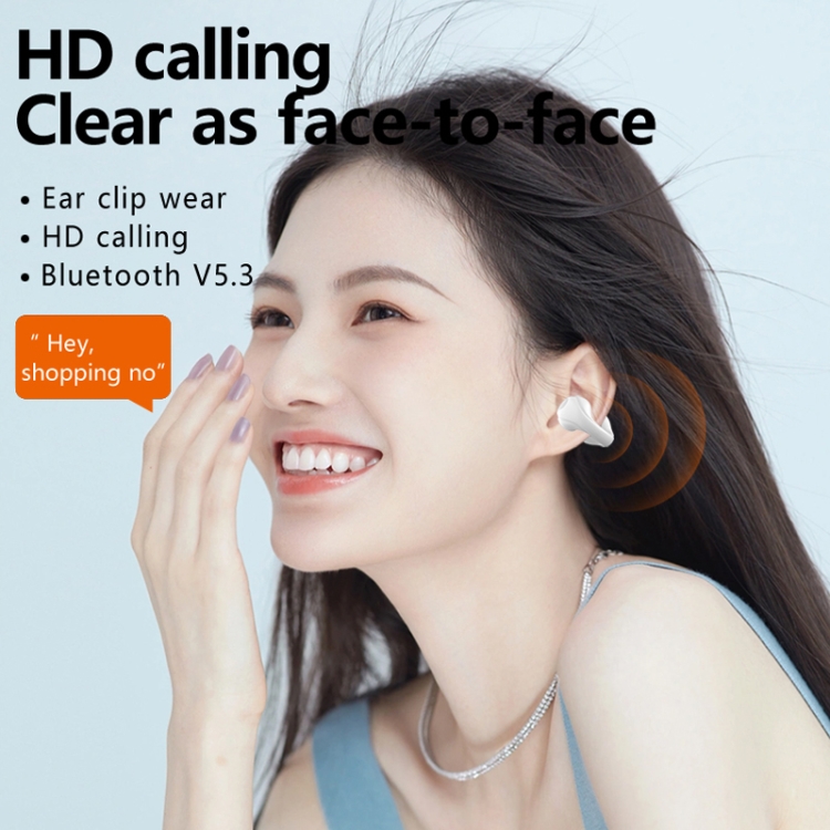 AIR8 Clip Ear With Digital Display Charging Bin Wireless Bluetooth Earphones(White) AIR8 Clip Ear With Digital Display Charging Bin Wireless Bluetooth Earphones(White)