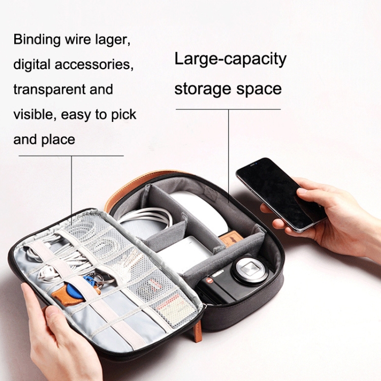 Power Data Cable Storage Bag Digital Mobile Hard Disk Protective Cover , Size: Medium (Gray) Power Data Cable Storage Bag Digital Mobile Hard Disk Protective Cover , Size: Medium (Gray)