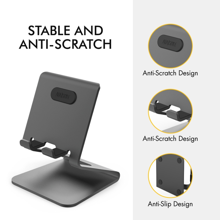 AhaStyle ST02 Mobile Phone Aluminum Alloy Fixed Bracket Storage Charging Base(Black) AhaStyle ST02 Mobile Phone Aluminum Alloy Fixed Bracket Storage Charging Base(Black)