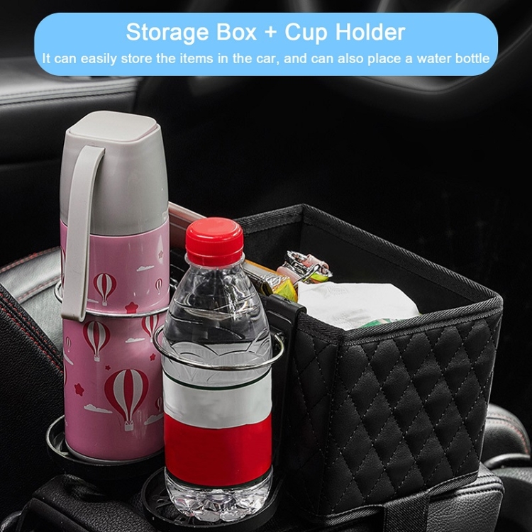 Auto Armlehne Aufbewahrungsbox Wasser Becherhalter, Multifunktionale  faltbare Autositz Tablett Organizer-schwarz
