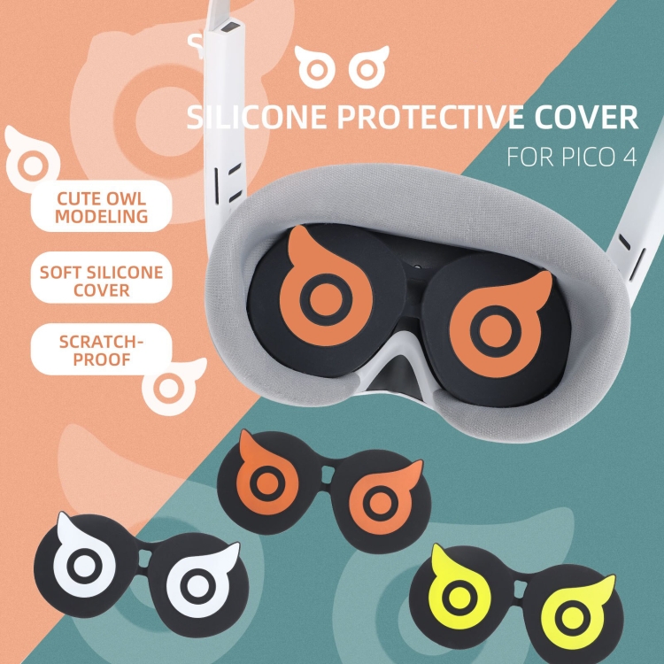 Para PICO 4 Hifylux PC-ZF23 Owl Lens Protector Dust Scratch VR Gafas Funda de silicona (Naranja) - B9