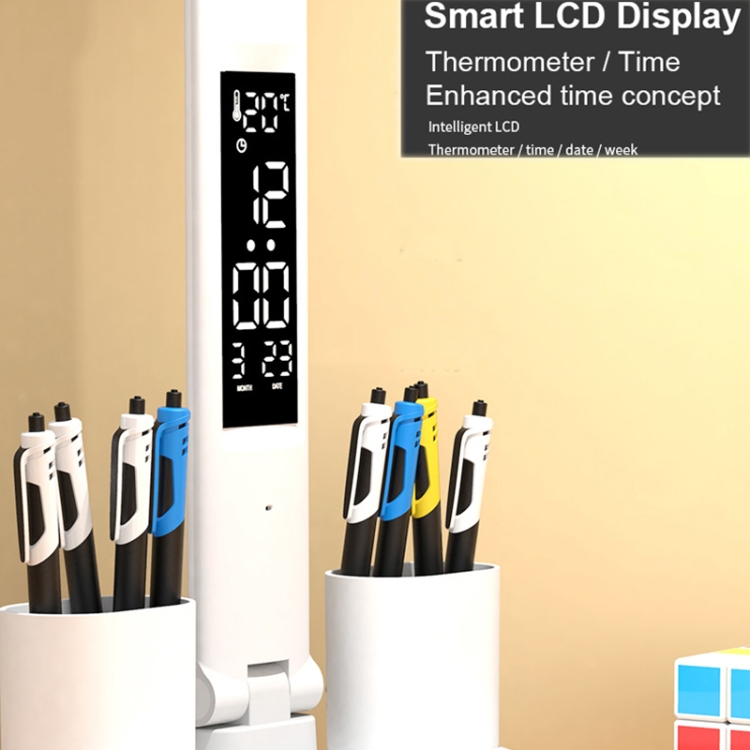 Con display LCD Lampada da scrivania a doppia testa Luce LED