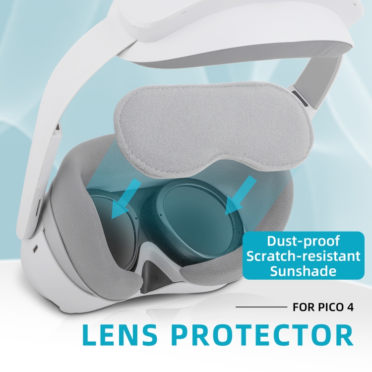 Para PICO 4 Hifylux PC-ZF17 Protector de lente Gafas VR Almohadilla de esponja a prueba de polvo (gris claro) - B1