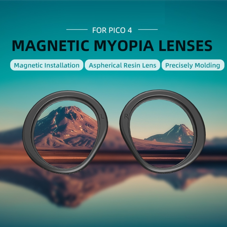 Para PICO 4 Hifylux PC-QF25, 1 par de gafas magnéticas para miopía, caja de resina no esférica, accesorios para gafas VR (150 grados) - B1