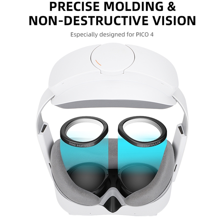 Para PICO 4 Hifylux PC-QF25, 1 par de gafas magnéticas para miopía, caja de resina no esférica, accesorios para gafas VR (150 grados) - B5