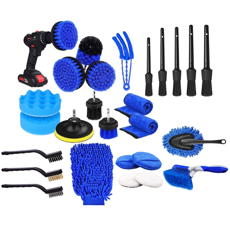 Kit d'outils de nettoyage de voiture 22pcs, kit d'entretien de