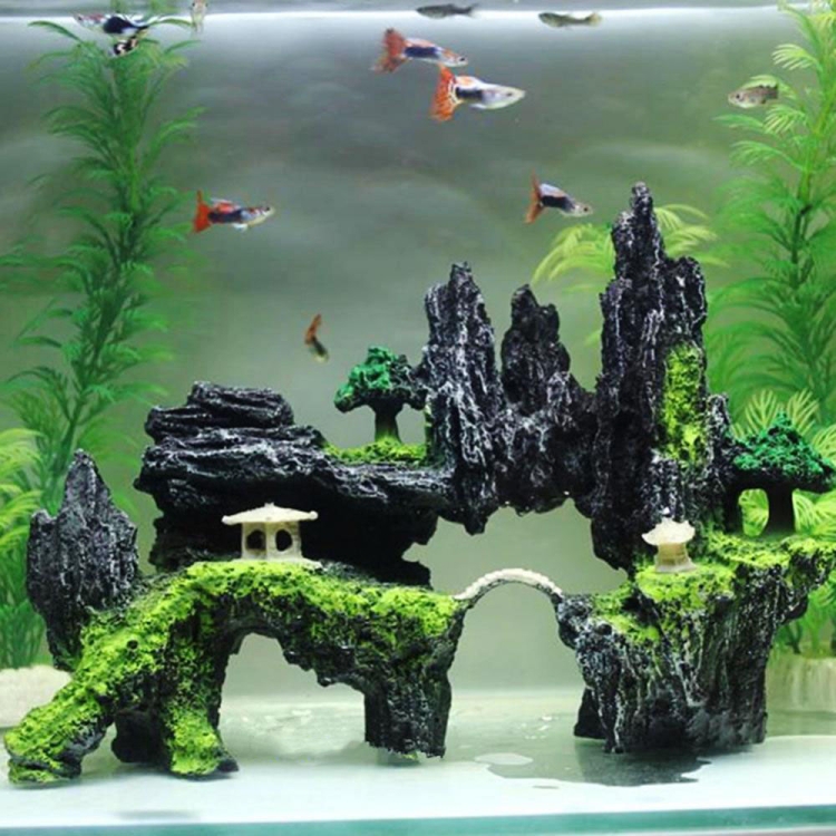 Ornamento decorativo del acuario de la resina de la simulación del paisaje del tanque de peces de piedra, estilo: Cave Mountain C - B6