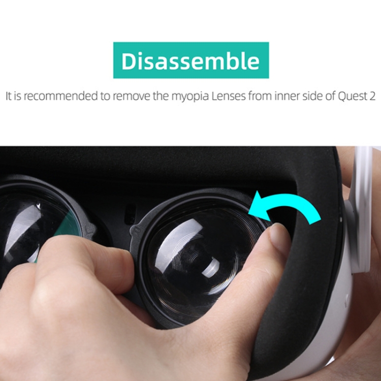 Para Oculus Quest 2 Hifylux Q2-QF11 1 par de marcos de lentes para miopía accesorios de gafas VR de resina asférica (500 grados) - B8