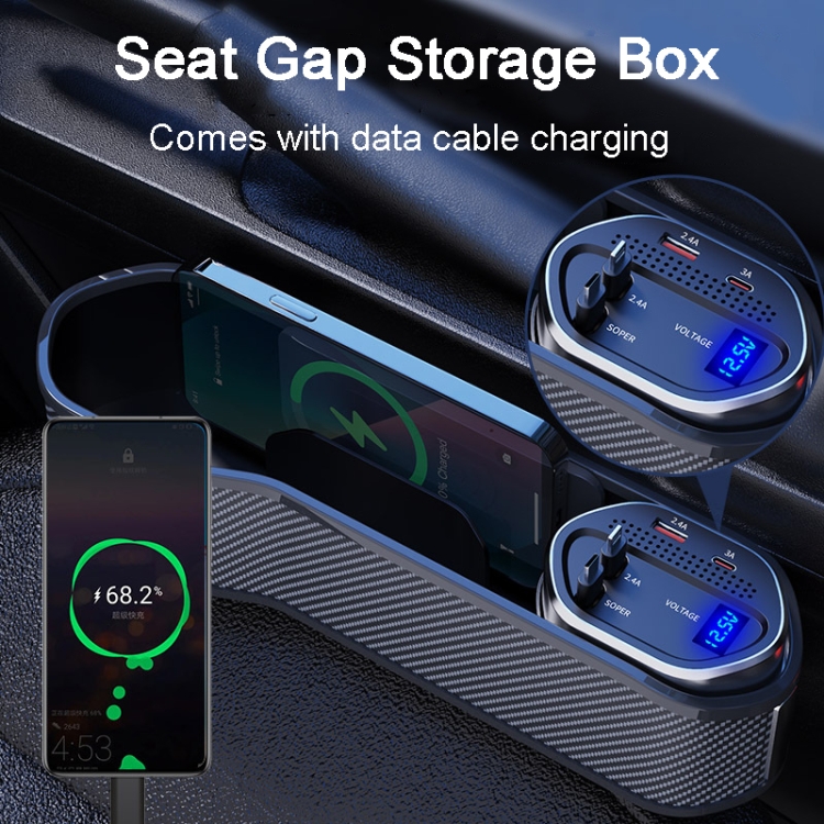 Stowing Tidying Car Organizer Seat Crevice Gaps Storage Box USB