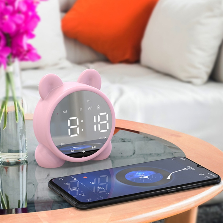 P1 Mini Card Mirror Clock Wireless Bluetooth Speaker with FM Radio(Light Green) P1 Mini Card Mirror Clock Wireless Bluetooth Speaker with FM Radio(Light Green)