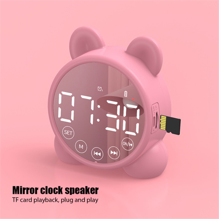 P1 Mini Card Mirror Clock Wireless Bluetooth Speaker with FM Radio(Light Green) P1 Mini Card Mirror Clock Wireless Bluetooth Speaker with FM Radio(Light Green)
