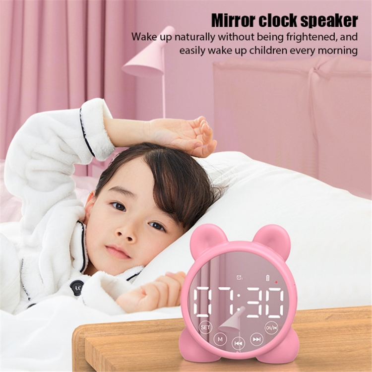 P1 Mini Card Mirror Clock Wireless Bluetooth Speaker with FM Radio(Light Green) P1 Mini Card Mirror Clock Wireless Bluetooth Speaker with FM Radio(Light Green)