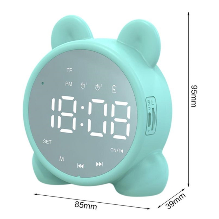 P1 Mini Card Mirror Clock Wireless Bluetooth Speaker with FM Radio(Light Green) P1 Mini Card Mirror Clock Wireless Bluetooth Speaker with FM Radio(Light Green)