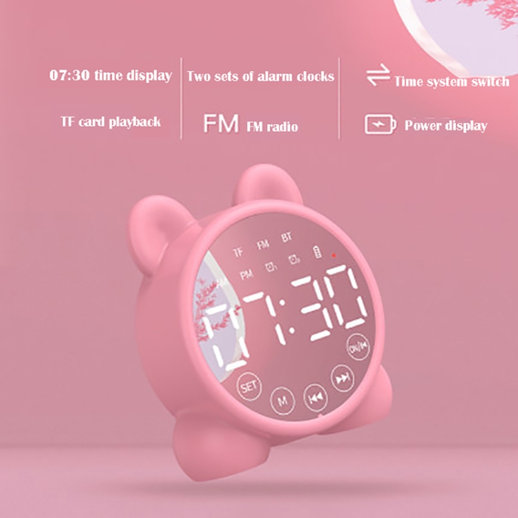 P1 Mini Card Mirror Clock Wireless Bluetooth Speaker with FM Radio(Light Green) P1 Mini Card Mirror Clock Wireless Bluetooth Speaker with FM Radio(Light Green)