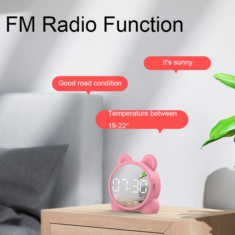 P1 Mini Card Mirror Clock Wireless Bluetooth Speaker with FM Radio(Light Green) P1 Mini Card Mirror Clock Wireless Bluetooth Speaker with FM Radio(Light Green)
