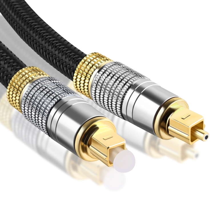 CO-TOS101 Cable de audio de fibra óptica de 1 m Amplificador de potencia de altavoz Cable de señal cuadrado a cuadrado de audiófilo digital (chapado en oro brillante) - B1