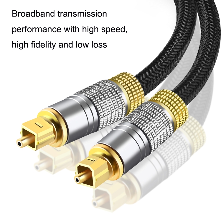 CO-TOS101 Cable de audio de fibra óptica de 1 m Amplificador de potencia de altavoz Cable de señal cuadrado a cuadrado de audiófilo digital (chapado en oro brillante) - B4