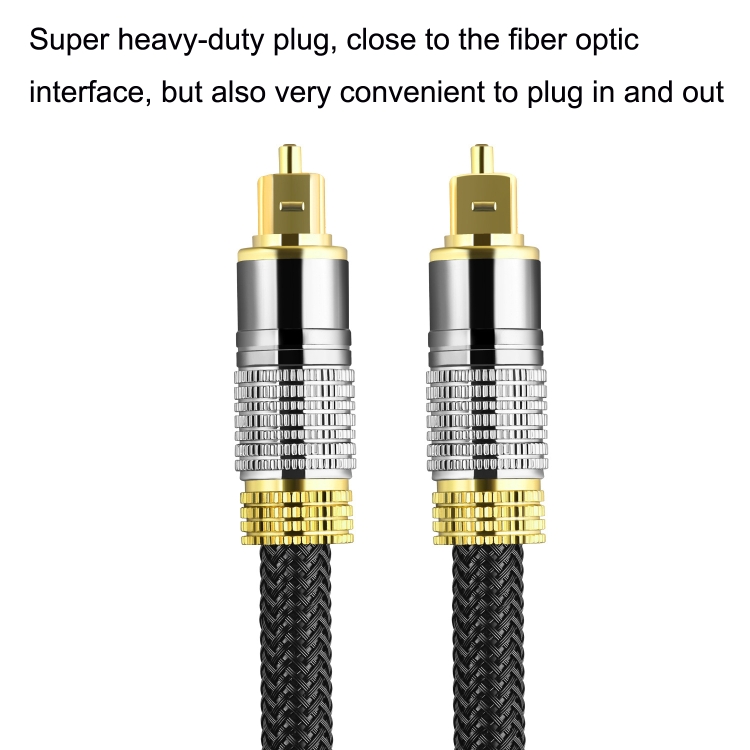 CO-TOS101 Cable de audio de fibra óptica de 10 m Amplificador de potencia de altavoz Cable de señal cuadrado a cuadrado de audiófilo digital (chapado en oro brillante) - B3