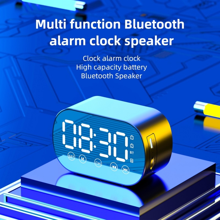 S15 Wireless Card Bluetooth Speaker Mini Alarm Clock(Pink)