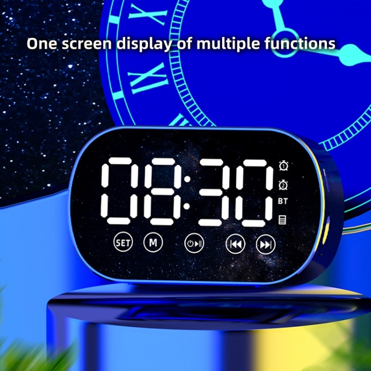 S15 Wireless Card Bluetooth Speaker Mini Alarm Clock(Pink)