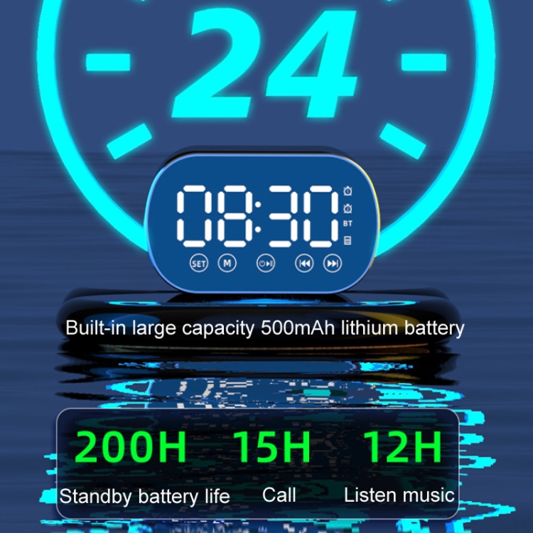 S15 Wireless Card Bluetooth Speaker Mini Alarm Clock(Pink)