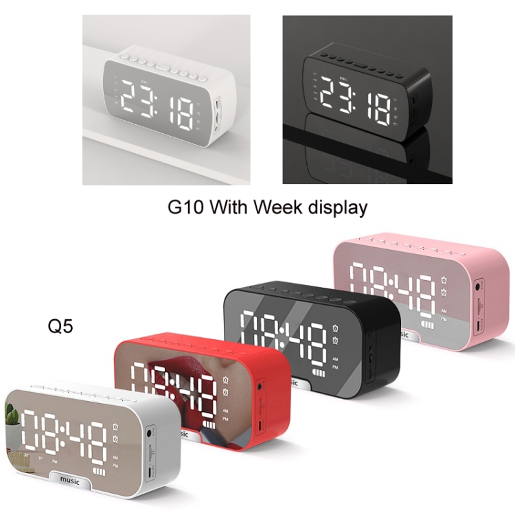 Q5 Outdoor Portable Card Bluetooth Speaker Small Clock Radio, Color: Black 1400mAh Q5 Outdoor Portable Card Bluetooth Speaker Small Clock Radio, Color: Black 1400mAh