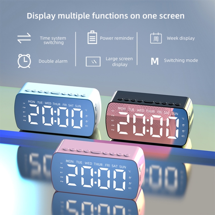 Q5 Outdoor Portable Card Bluetooth Speaker Small Clock Radio, Color: Black 1400mAh Q5 Outdoor Portable Card Bluetooth Speaker Small Clock Radio, Color: Black 1400mAh