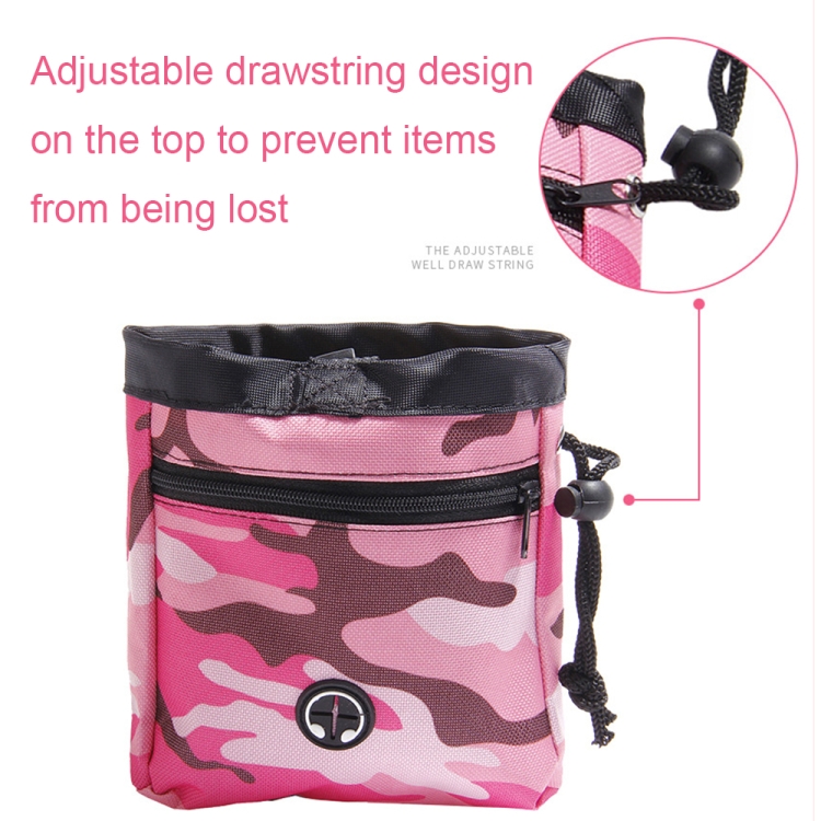 Multifunctional Pet Training Camouflage Snacks Bag Portable Dog Walking  Belt Bag(Black White)