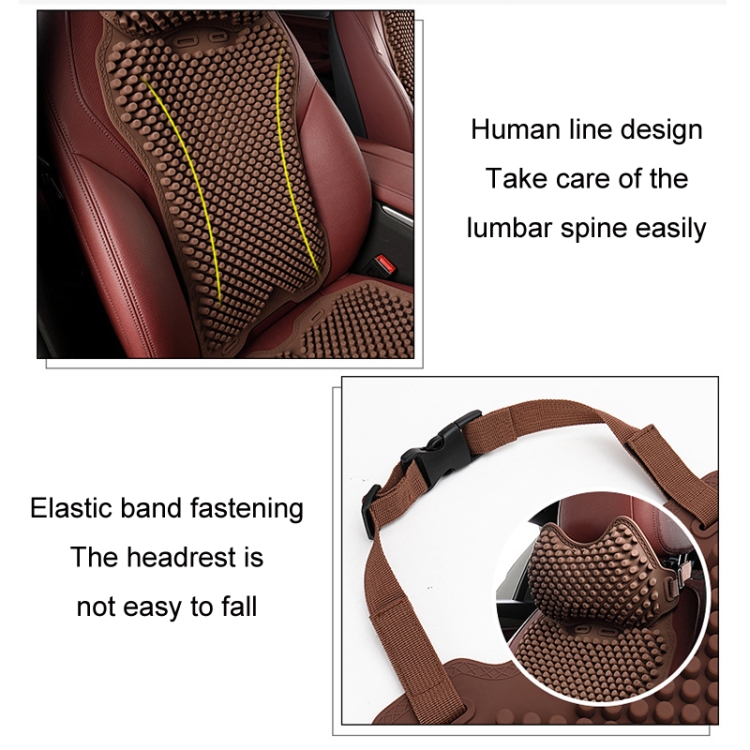 Silikon-Autositzkissen, Sommer, atmungsaktiv, kühl, Farbe: hinteres Kissen,  grau